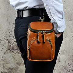 LEATHER MENs Belt Pouch Cell Phone Holsters WAIST BAG HIP PACK BELT BAG