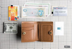 Handmade Leather Mens Cool Slim Leather Wallet Men Small Wallets Bifold for Men