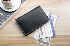 Handmade Leather Mens Travel Wallet Passport Leather Wallet billfold Slim Wallets for Men