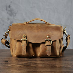 Cool leather men Camera bag messenger bags vintage shoulder bag for men - EverHandmade