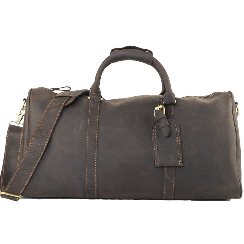 Vintage Leather Mens Large Weekender Bags Cool Travel Bag Duffle Bag for Men