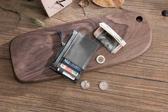 Handmade Leather Mens Cool billfold Wallet Card Holder Small Card Slim Wallets for Men