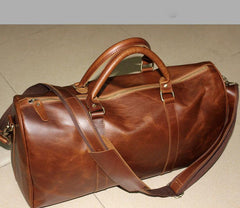 Genuine Leather Mens Cool Weekender Bag Travel Bag Duffle Bags Overnight Bag Holdall Bag for men