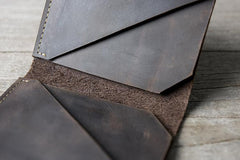 Cool Leather Mens Slim Small Leather Wallets Men billfold Bifold Wallet for Men
