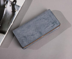 Handmade Leather Mens Clutch Wallet Cool Leather Wallet Long Phone Wallets for Men