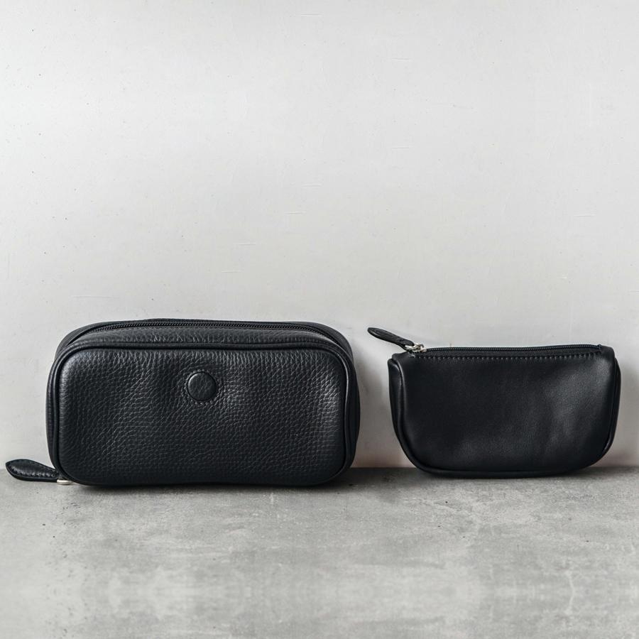 Cool Leather Black Mens Leather 2pcs Tobacco Pipe Case Zipper Tobacco Pipe Case for Men