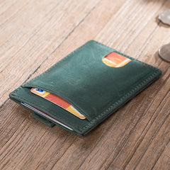 Handmade Leather Mens Cool billfold Wallet Card Holder Small Card Slim Wallets for Men