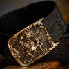 Handmade Cool Black Leather Mens Belts Custom Leather Men Belt for Men