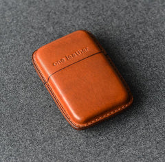 Handmade Brown Leather Mens 11pcs Cigarette Holder Case Cool Custom Cigarette Case for Men