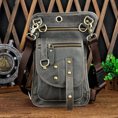 LEATHER MEN FANNY PACK SMALL WAIST BAG HIP PACK BELT BAG BUMBAG FOR MEN