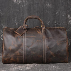 Genuine Leather Mens Cool Weekender Bag Travel Bag Duffle Bags Overnight Bag Holdall Bag for men