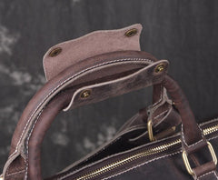 Genuine Leather Mens Cool Weekender Bag Travel Bag Duffle Bags Overnight Bag Holdall Bag for men