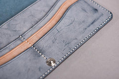 Handmade Leather Mens Clutch Wallet Cool Leather Wallet Long Phone Wallets for Men