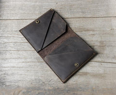 Cool Leather Mens Slim Small Leather Wallets Men billfold Bifold Wallet for Men