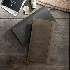 Leather Mens Long Wallet Cool Leather Wallet Long Bifold Wallets for Men