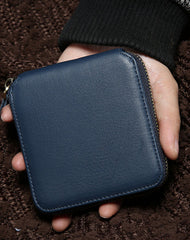 Leather Mens Zipper Cool billfold Leather Wallet Men Small Wallets Bifold for Men