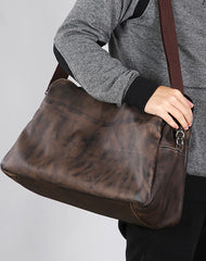 Cool Leather Mens Travel Bag Shoulder Bag Handbags Weekender Bag for Men