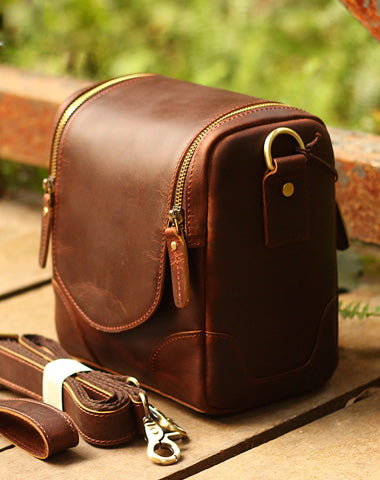 Leather Mens Camera Bag Camera Case SHoulder Bag Messenger for men - EverHandmade