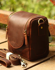 Leather Mens Camera Bag Camera Case SHoulder Bag Messenger for men - EverHandmade