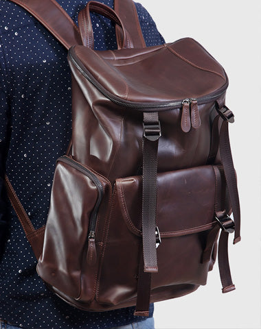 Cool Leather Mens Backpack Travel Backpack School Backpacks for Men