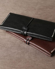 Leather Mens Cool Long Leather Wallet Phone Clutch Wallet for Men