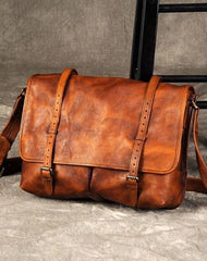 Vintage Leather Mens Cool Messenger Bag Shoulder Bags for men