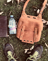 Vintage Unique Cool Leather Small Messenger Bag for men Shoulder Bag for men