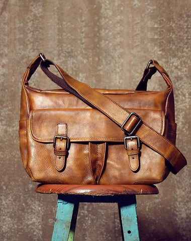 Vintage Leather Mens Cool Shoulder Bag Messenger Bag Bike Bag for men