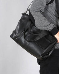 Handmade Leather Mens Handbag Cool Messenger Bag Shoulder Bag Weekender Bag for Men