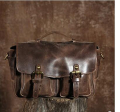 Cool leather men Camera bag messenger bags vintage shoulder bag for men - EverHandmade
