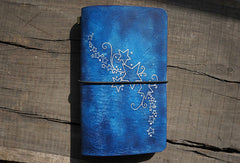 Handmade retro vintage blue stars notebook/travel book/diary/journal