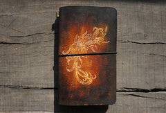 Handmade retro vintage flower custom notebook/travel book/diary/journal - EverHandmade