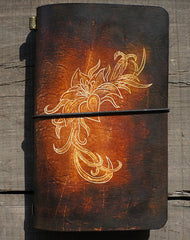 Handmade retro vintage flower custom notebook/travel book/diary/journal - EverHandmade