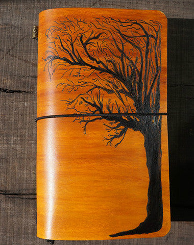Handmade retro vintage tree custom notebook/travel book/diary/journal - EverHandmade