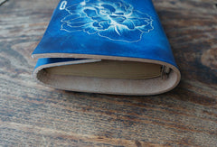 Handmade A5/A6 blue flower custom vintage notebook/travel book/diary/journal - EverHandmade