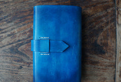 Handmade A5/A6 blue flower custom vintage notebook/travel book/diary/journal - EverHandmade