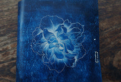 Handmade A5/A6 blue flower custom vintage notebook/travel book/diary/journal - EverHandmade