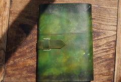 Handmade A5 vintage retro dark green custom notebook/travel book/diary/journal - EverHandmade