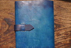 Handmade A5 vintage retro blue custom notebook/travel book/diary/journal