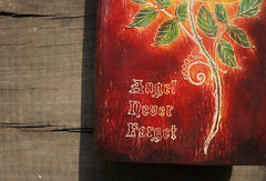 Handmade A5 vintage retro red rose custom notebook/travel book/diary/journal