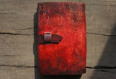 Handmade A5 vintage retro red rose custom notebook/travel book/diary/journal - EverHandmade