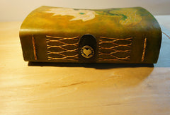 Handmade A5 vintage retro lotus flower custom notebook/travel book/diary/journal - EverHandmade