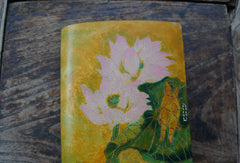 Handmade A5 vintage retro lotus flower custom notebook/travel book/diary/journal - EverHandmade