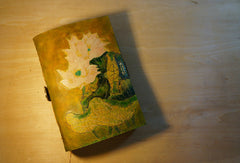 Handmade A5 vintage retro lotus flower custom notebook/travel book/diary/journal - EverHandmade