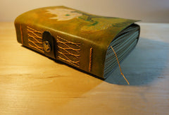 Handmade A5 vintage retro lotus flower custom notebook/travel book/diary/journal - EverHandmade