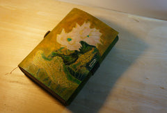 Handmade A5 vintage retro lotus flower custom notebook/travel book/diary/journal - EverHandmade