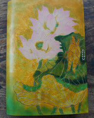 Handmade A5 vintage retro lotus flower custom notebook/travel book/diary/journal - EverHandmade