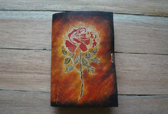 Handmade A5 vintage retro red rose custom notebook/travel book/diary/journal