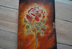 Handmade A5 vintage retro red rose custom notebook/travel book/diary/journal