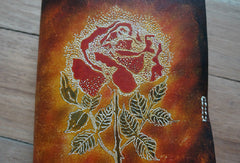 Handmade A5 vintage retro red rose custom notebook/travel book/diary/journal